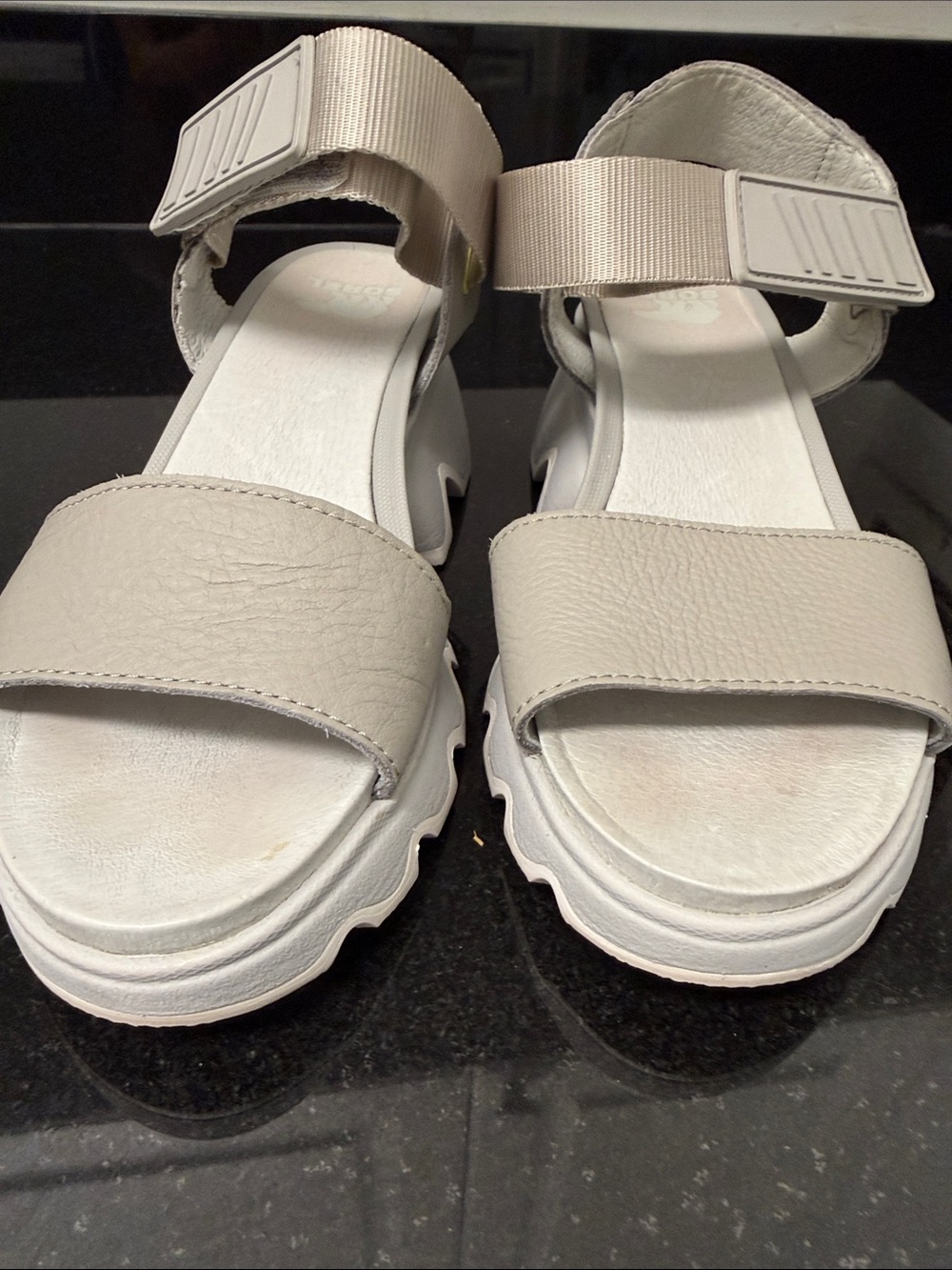 Sorel Leather Sport Sandals with Neon Accent - Picture 4 of 8